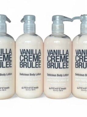 4x Hempz treats Vanilla Creme Brulee Delicious Body Lotion